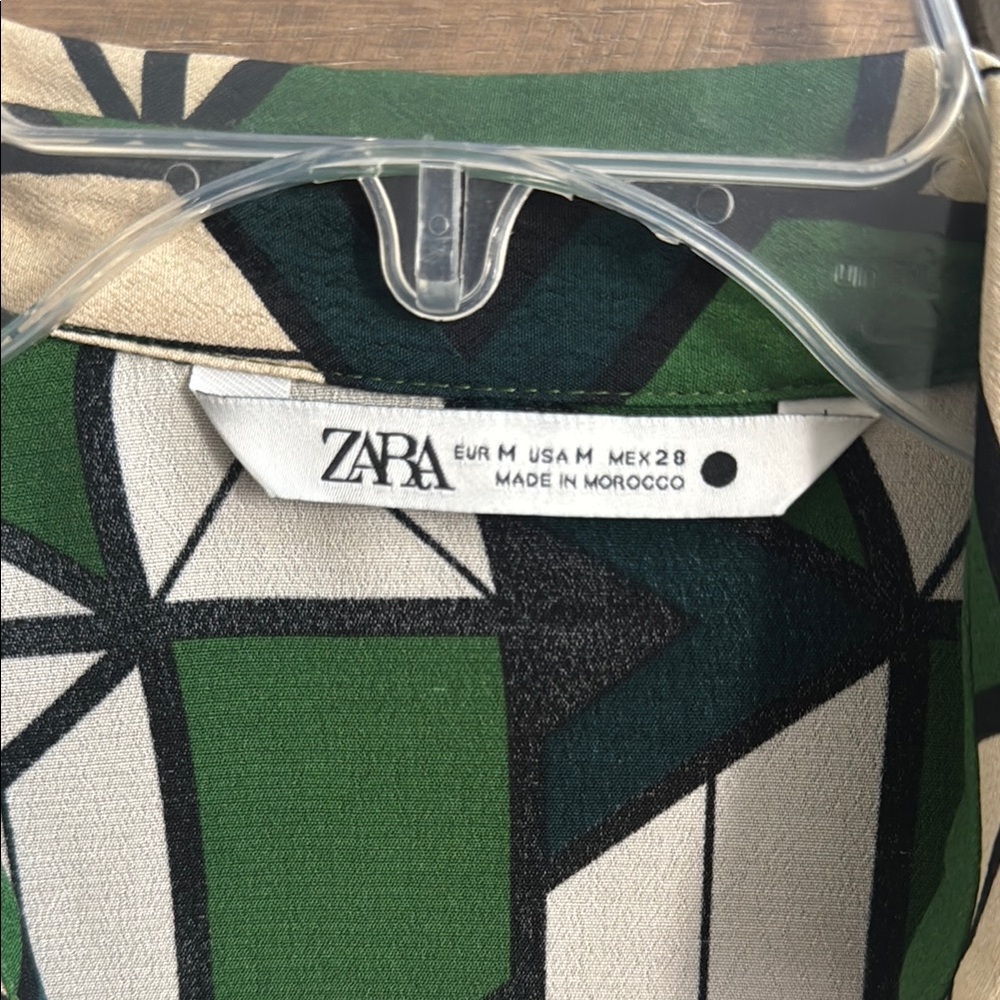 Zara Geometric Green and Cream Women's Pants Co-ord Jumpsuit - Picture 12 of 12